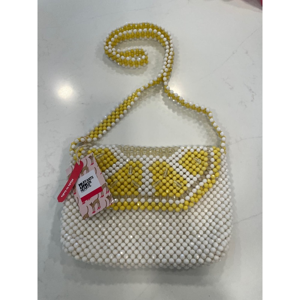 Anthropologie X Bouffants & Broken Dreams Beaded Lemon Crossbody Bag
